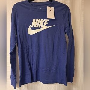 Nike Royal Blue Long Sleeve Tee with White Swoosh
